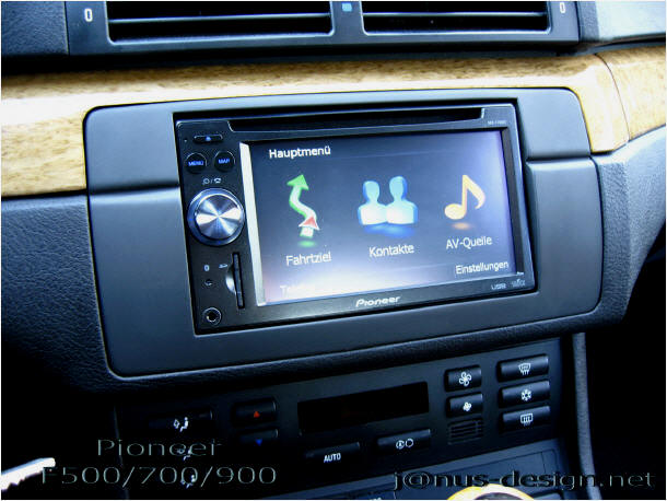 Einbau Pioneer F 910 BT im BMW E 46, Blendenkit !